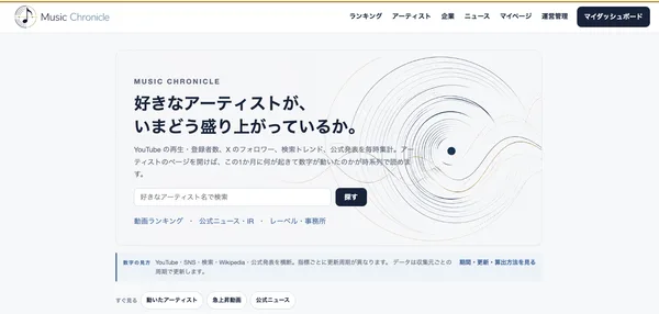 音楽の「いま」を、数字と一次情報でつなぐ。株式会社meld、音楽情報メディア「Music Chronicle」を正式リリース